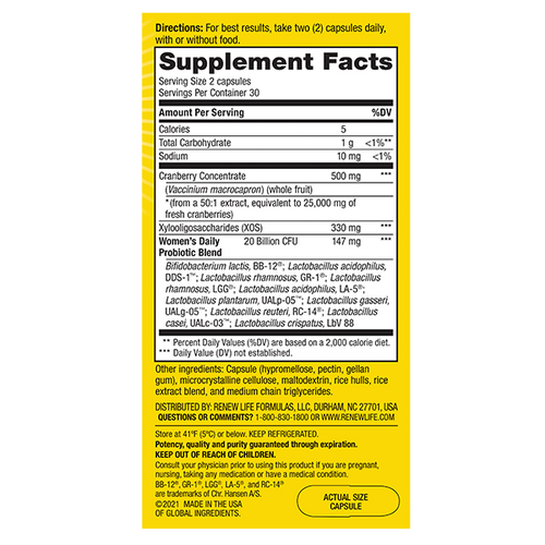 View 2 Incorporación diaria de prebióticos y probióticos 3-en-1 para mujeres, 60 cápsulas veganas de liberación retardada