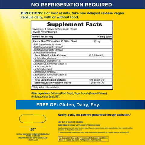 View 2 Ultimate Flora Extra Care Probiotic 30 Billion, 30 Delayed Release Vegan Caps