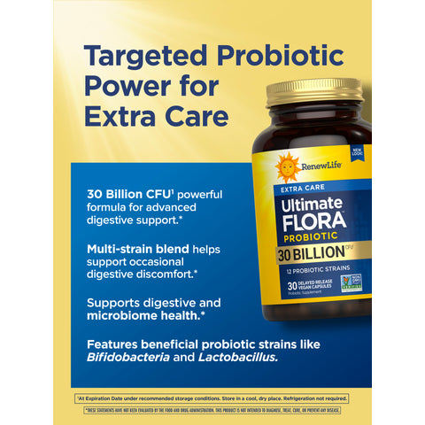 View 5 Probiótico Ultimate Flora Extra Care 30 Bilhões, 30 Cápsulas Veganas de Liberação Retardada