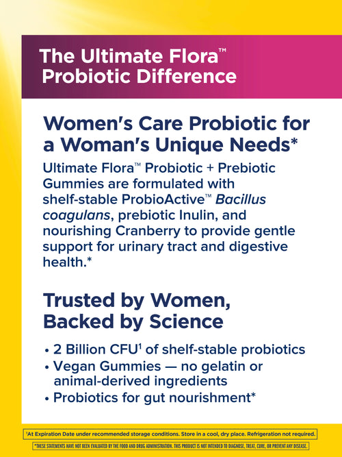 View 4 Ultimate Flora Women's Care Probiotic Gummies, 48 Vegan Gummies Probiotic Difference