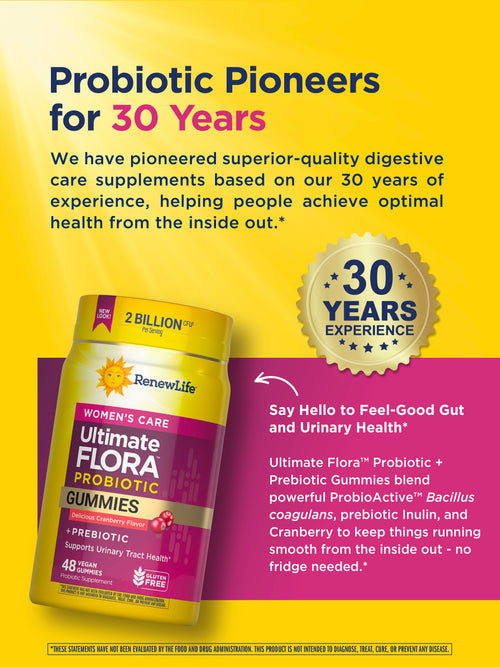 View 7 Ultimate Flora Women's Care Probiotic Gummies, 48 Vegan Gummies Probiotic Pioneers
