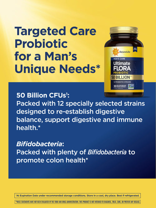 View 5 Ultimate Flora Men's Care Probiotic 50 Billion, 30 Delayed Release Vegan Caps
