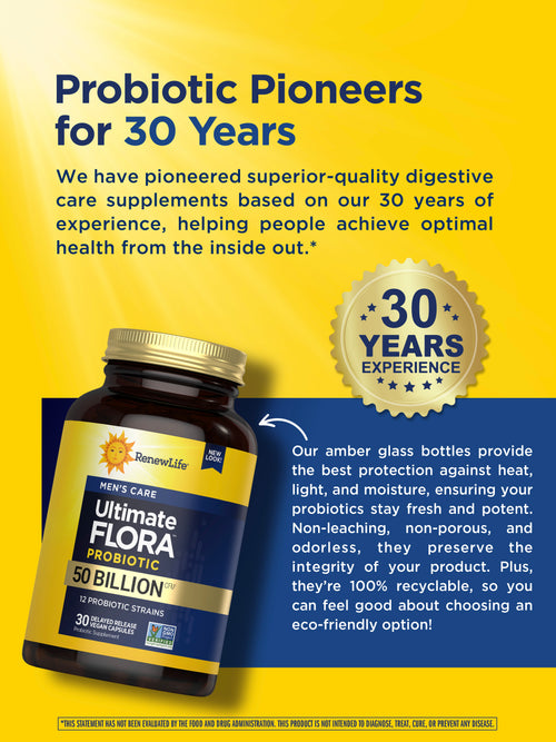 View 7 Ultimate Flora Men's Care Probiotic 50 Billion, 30 Delayed Release Vegan Caps