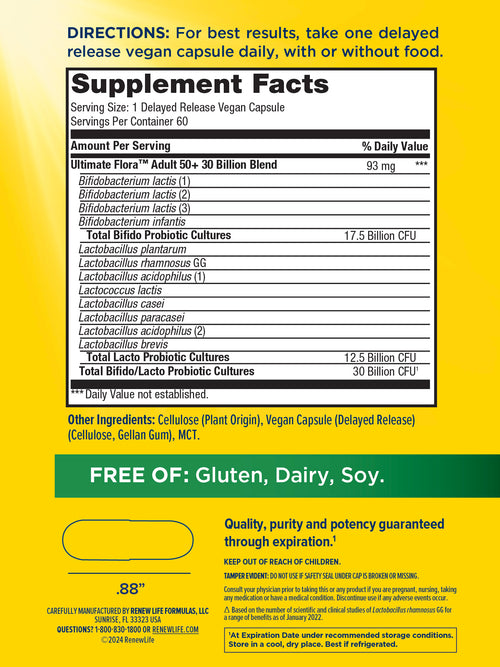 View 2 Probiótico Ultimate Flora 50+ 30 Mil Millones, 60 Cápsulas Veganas de Liberación Retardada