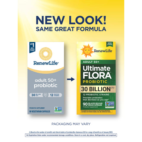 View 3 Ultimate Flora 50+ Probiotic 30 Billion, 90 Delayed Release Vegan Caps