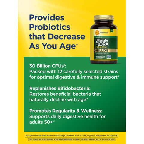 View 6 Ultimate Flora 50+ Probiotic 30 Billion, 90 Delayed Release Vegan Caps