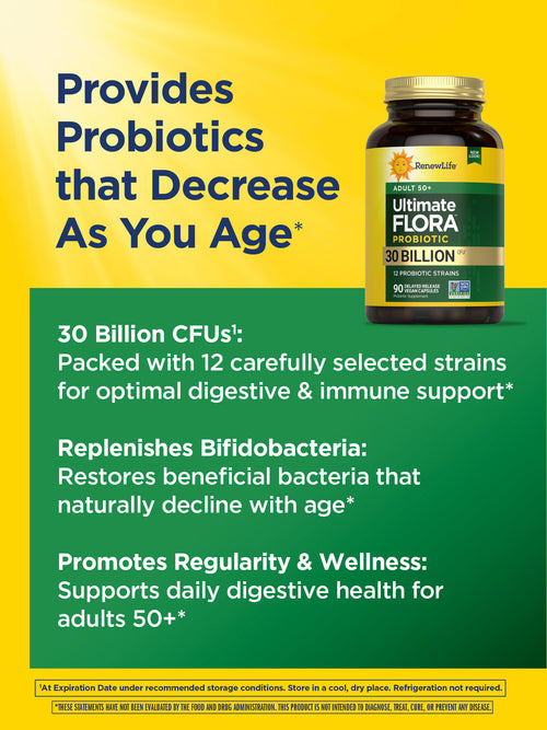 View 6 Ultimate Flora 50+ Probiotic 30 Billion, 90 Delayed Release Vegan Caps