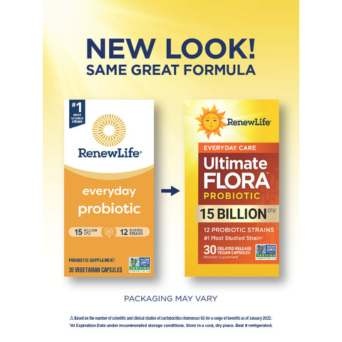 View 3 Probiotique Soins Quotidiens Ultimate Flora 15 Milliards, 30 Capsules Végétaliennes à Libération Retardée