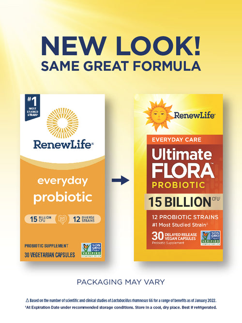 View 3 Probiotique Soins Quotidiens Ultimate Flora 15 Milliards, 30 Capsules Végétaliennes à Libération Retardée