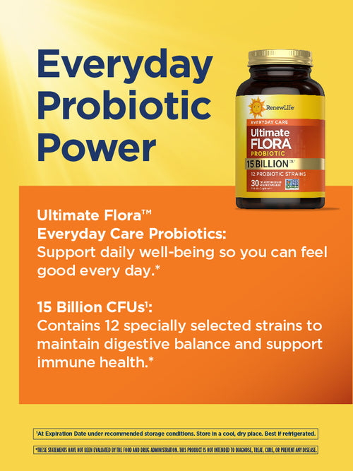 View 5 Ultimate Flora Everyday Care Probiotic 15 Billion, 30 Delayed Release Vegan Caps