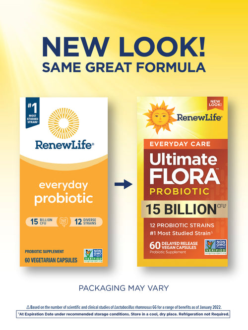 View 3 Ultimate Flora Everyday Care Probiotic 15 Billion, 60 Delayed Release Vegan Caps