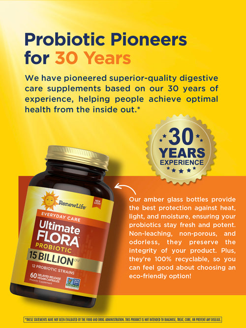 View 7 Probiotico Ultimate Flora Everyday Care 15 Miliardi, 60 Capsule Vegane a Rilascio Ritardato