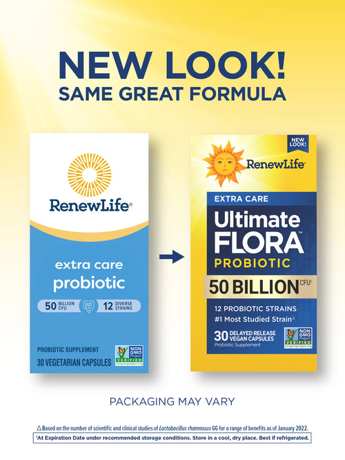 View 3 Ultimate Flora Extra Care Probiotico 50 Miliardi, 30 Capsule Vegane a Rilascio Ritardato