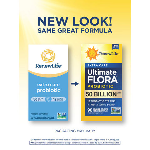 View 3 Ultimate Flora Extra Care Probiotic 50 Billion, 90 Delayed Release Vegan Caps