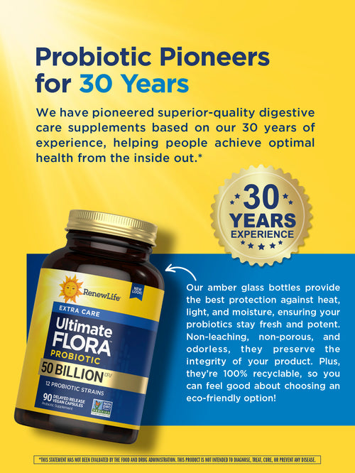 View 7 Ultimate Flora Extra Care Probiotic 50 Billion, 90 Delayed Release Vegan Caps