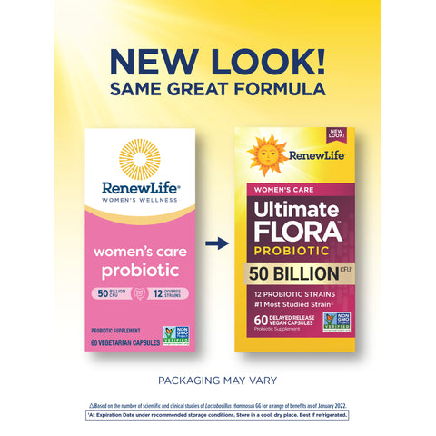 View 3 Cuidados Vaginais Femininos Ultimate Flora Probiotic 50 Bilhões, 60 Cápsulas Veganas de Liberação Retardada