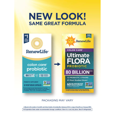 View 3 Ultimate Flora Colon Care Probiotic 80 Billion, 60 Delayed Release Vegan Caps
