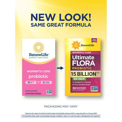 View 3 Probiótico Ultimate Flora Women's Care 15 Bilhões GO PACK, 30 Cápsulas Veganas de Liberação Retardada