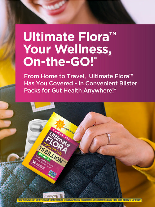 View 5 Probiótico Ultimate Flora Women's Care 15 Mil Millones GO PACK, 30 Cápsulas Veganas de Liberación Retardada
