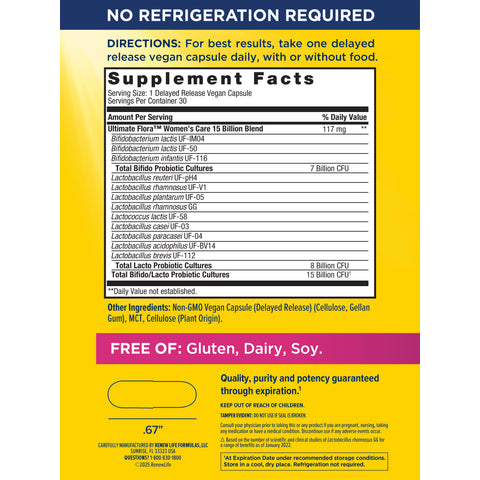 View 2 Probiótico Ultimate Flora Women's Care 15 Bilhões GO PACK, 30 Cápsulas Veganas de Liberação Retardada