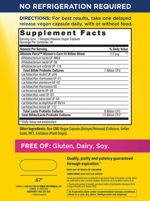 View 2 Probiótico Ultimate Flora Women's Care 15 Mil Millones GO PACK, 30 Cápsulas Veganas de Liberación Retardada