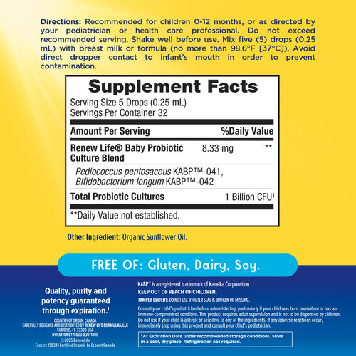 View 2 Baby Probiotic-Tropfen 1 Milliarde (Bio), 0,27 fl oz (8 mL) Tropfflasche