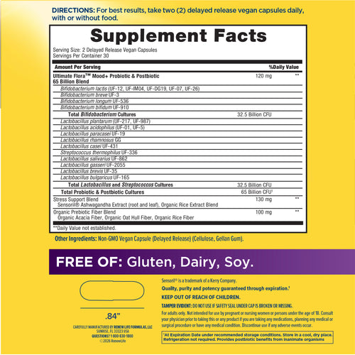 View 2 Ultimate Flora Daily Mood+ Probiotic 65 Billion, 60 Vegan Capsules