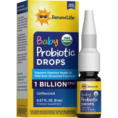 View 1 Gotas de Probiótico para Bebés 1 Billón (Orgánicas), 0.27 fl oz (8 mL) Botella Cuantagotas