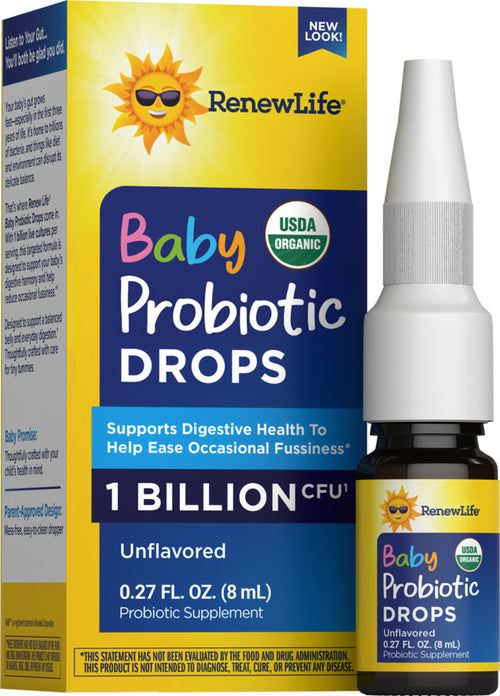 View 1 Gotas de Probiótico para Bebés 1 Billón (Orgánicas), 0.27 fl oz (8 mL) Botella Cuantagotas