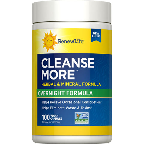 View 1 Cleanse More Herbal & Mineral Formula, Overnight Formula, 100 Vegan Capsules. Supports relief from occasional constipation.