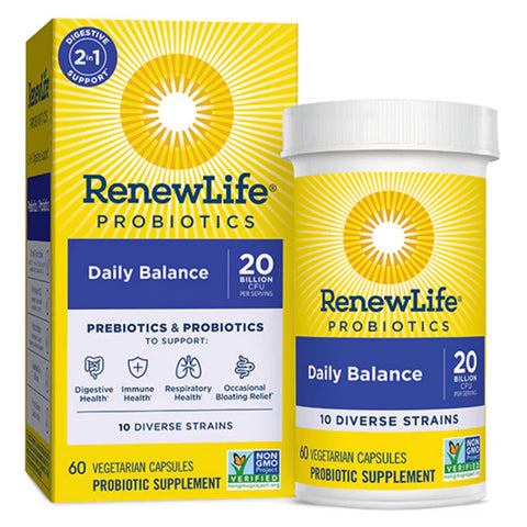 View 1 Daily Balance 2-in-1 Prebiotics & Probiotics, 60 Vegetarian Capsules