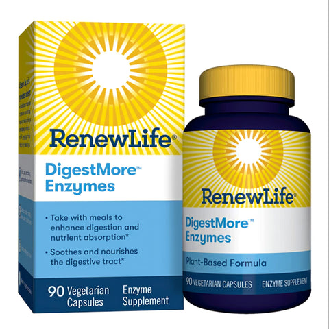 View 1 RenewLife DigestMore Enzymes, 90 vegetarian capsules, dietary supplement for digestive health support.