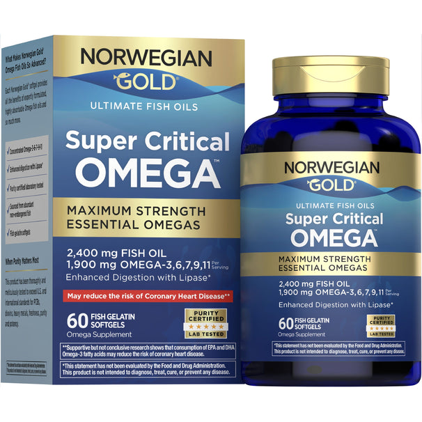 View 1 Norwegian Gold Super Critical Omega, 60 Fish Gelatin Softgels