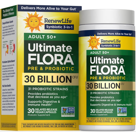 View 1 Ultimate Flora 50+ Probiotic 30 Billion, 30 Delayed Release Vegan Caps