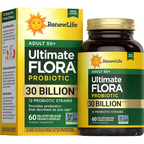 View 1 Probiótico Ultimate Flora 50+ 30 Mil Millones, 60 Cápsulas Veganas de Liberación Retardada