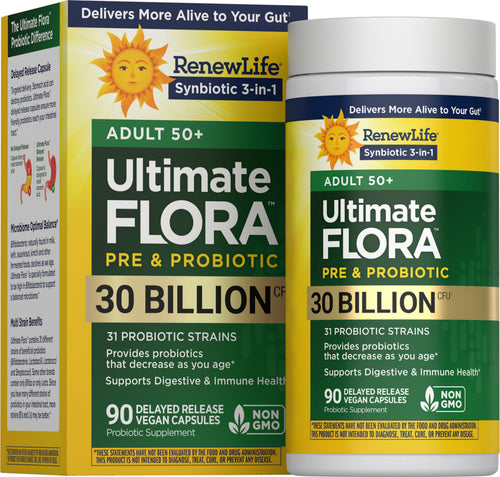 View 1 Ultimate Flora 50+ Probiotic 30 Billion, 90 Delayed Release Vegan Caps