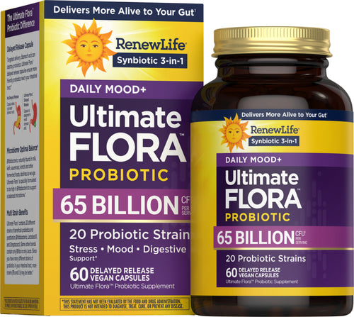 View 1 Ultimate Flora Daily Mood+ Probiotikum 65 Milliarden, 60 vegane Kapseln