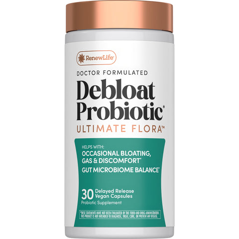 View 1 Ultimate Flora Débloat Probiotique Formulé par Dr., 30 Capsules Végétaliennes à Libération Retardée