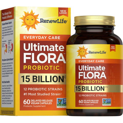 View 1 Probiotico Ultimate Flora Everyday Care 15 Miliardi, 60 Capsule Vegane a Rilascio Ritardato