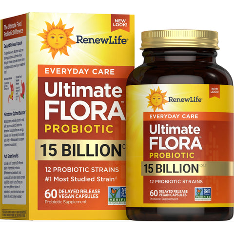 View 1 Ultimate Flora Everyday Care Probiotic 15 Billion, 60 Delayed Release Vegan Caps