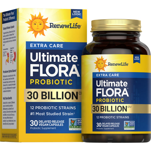 View 1 Ultimate Flora Extra Care Probiotic 30 Billion, 30 Delayed Release Vegan Caps