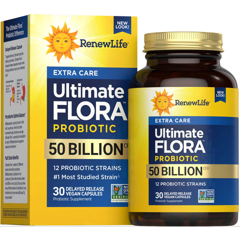 View 1 Ultimate Flora Extra Care Probiotic 50 Billion, 30 Delayed Release Vegan Caps