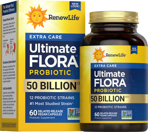 View 1 Probiotico Ultimate Flora Extra Cure 50 Miliardi, 60 Capsule Vegane a Rilascio Ritardato