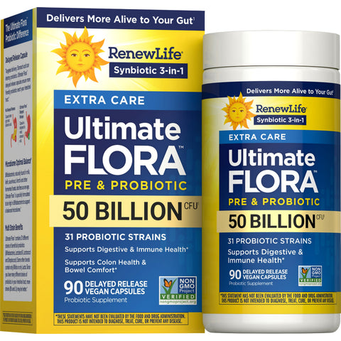 View 1 Probiótico Ultimate Flora Extra Care 50 Bilhões, 90 Cápsulas Veganas de Liberação Retardada
