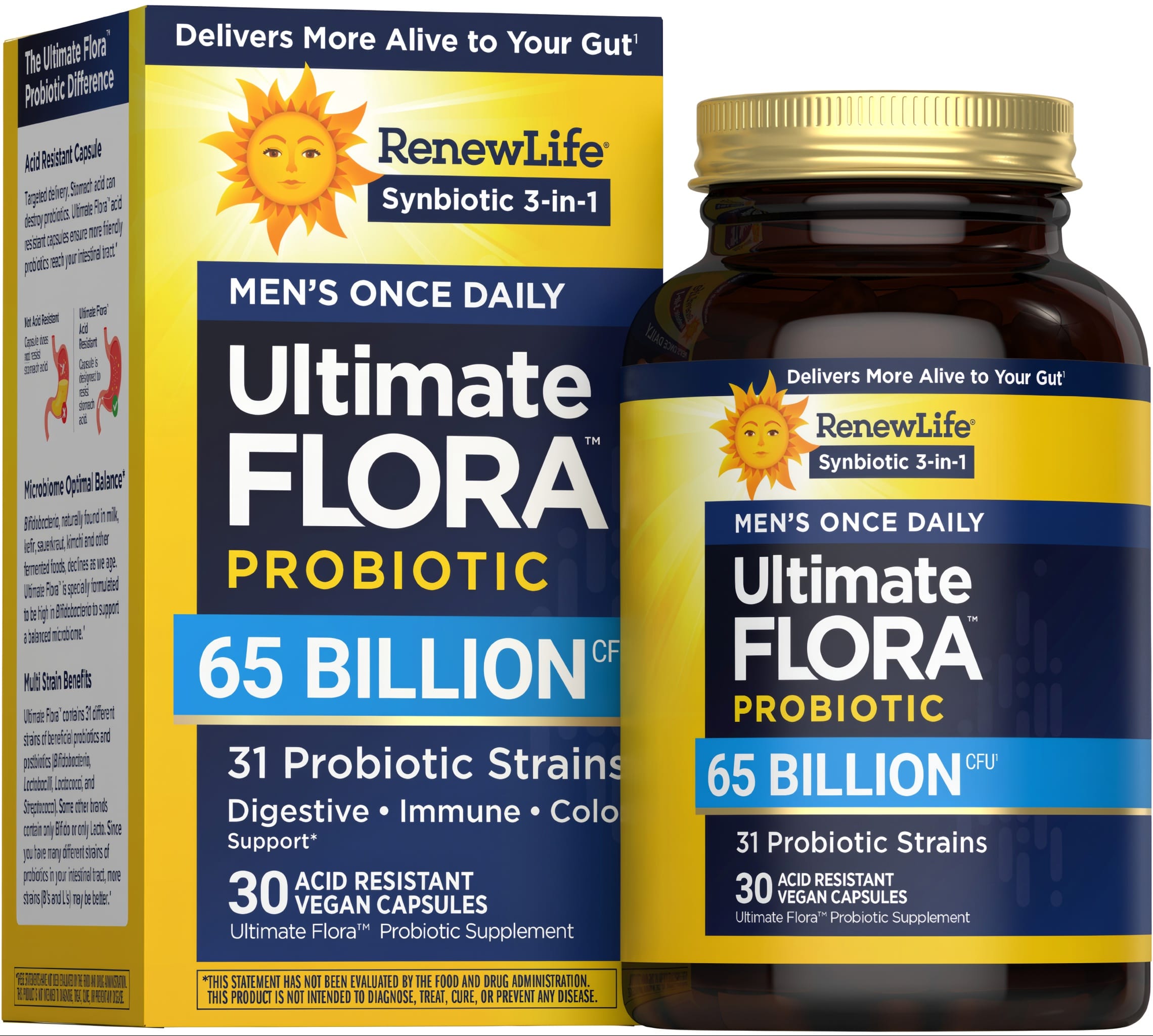 Ultimate Flora Men's Once Daily Probiotic 65 Billion, 30 Acid Resistan