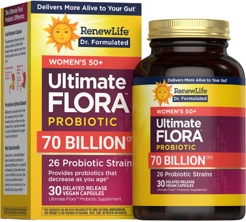 View 1 Ultimate Flora Women's 50+ Probiotic 70 Billion, 30 Delayed Release Vegan Caps