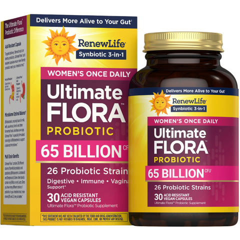 View 1 Probiótico Ultimate Flora Women's Once Daily 65 Mil Millones, 30 Cápsulas Veganas de Liberación Retardada