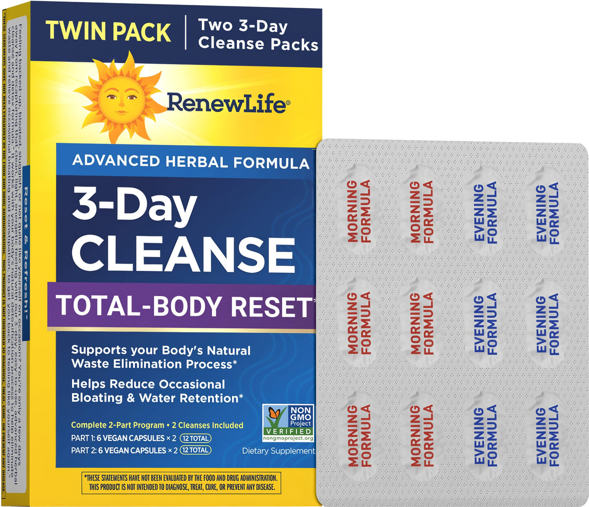 Cleanse Reset 3-Day Cleanse Total Body Reset, 24 Vegan Capsules