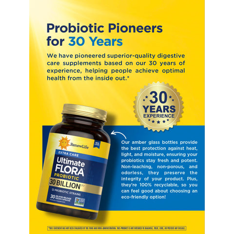 View 7 Probiótico Ultimate Flora Extra Care 30 Bilhões, 30 Cápsulas Veganas de Liberação Retardada