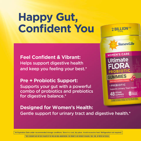 View 6 Ultimate Flora Women's Care Probiotic Gummies, 48 Vegan Gummies